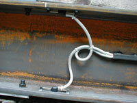 Strain gauges mounted on steel construction